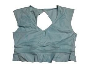 TAVI NOIR Light Blue Flutter Bra Powder Palm Sz Women's Medium Workout Wear